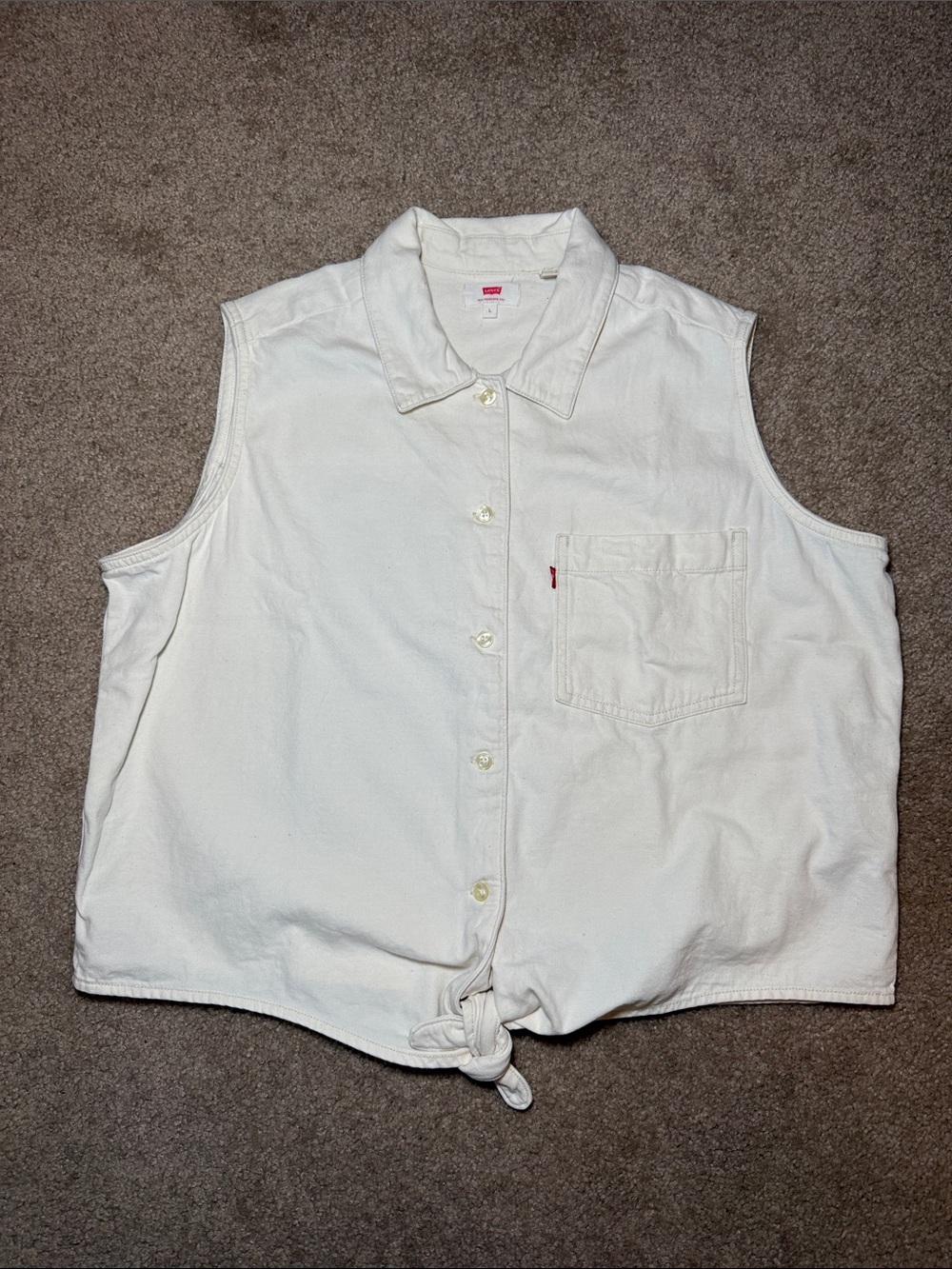 Levi’s Button Down Tie Front Denim Tank Top
